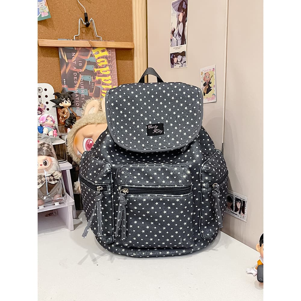 Versão coreana nicho Design Polka Dot mochila feminina estilo Preppy grande capacidade Casual All-Match mochila estudant