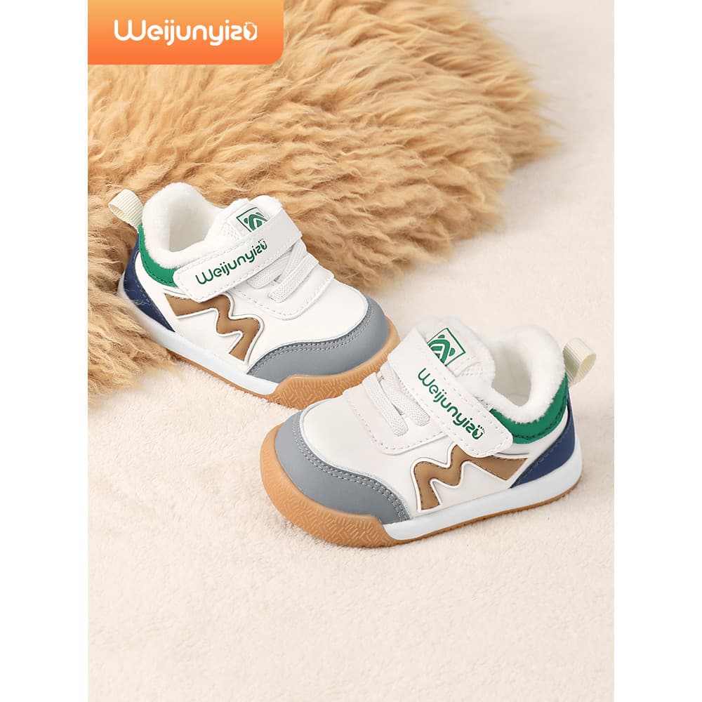Weijunyi pé criança sapatos menino sapatos de bebê outono inverno sapatos de bebê sola macia funcional sapatos infantis