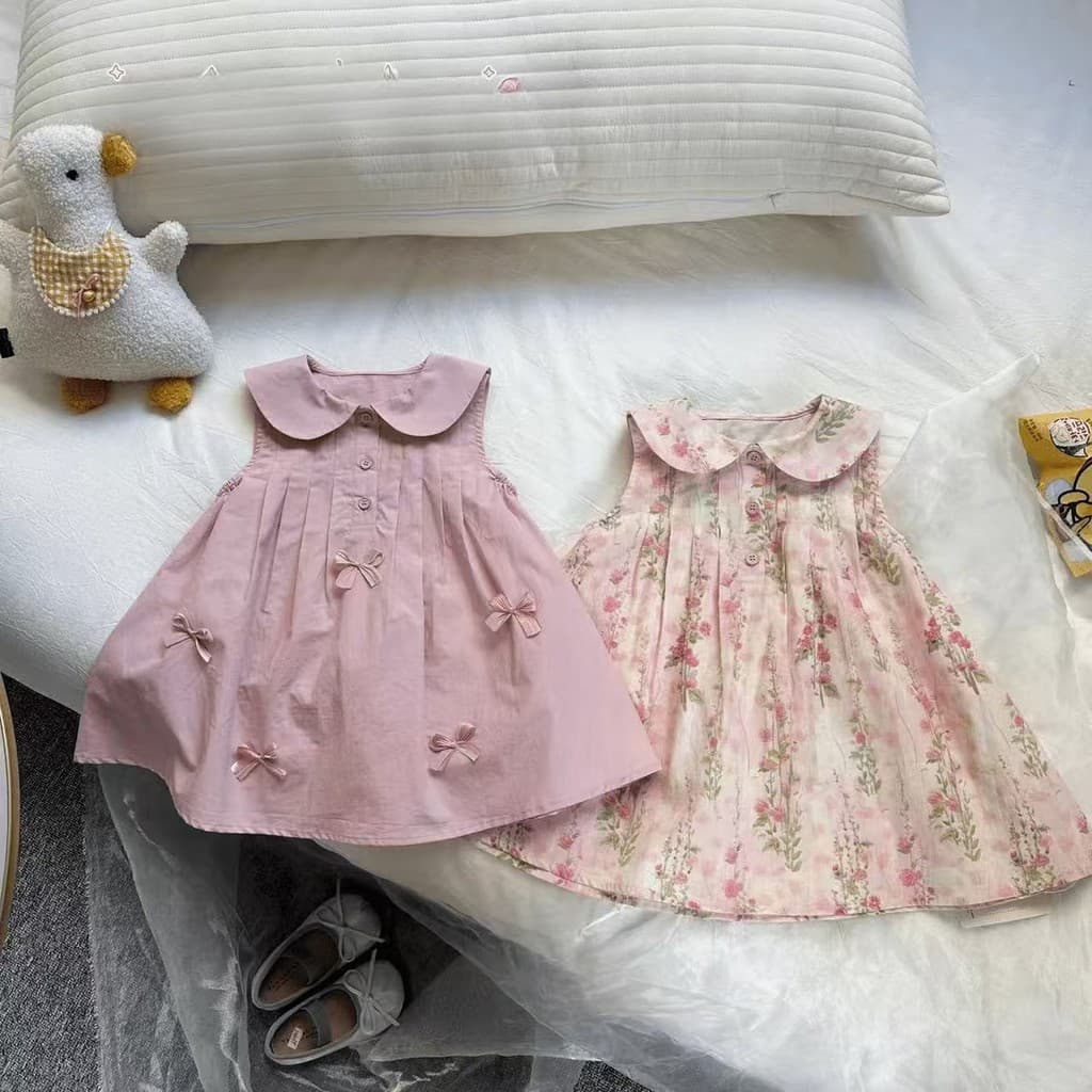 Meninas vestido meninas vestido 2026 novo estilo moda bebê menina temperamento vestido de verão colete vestido menina ve