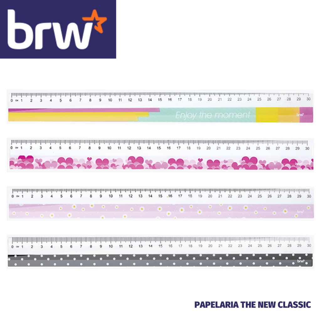 Régua Estampada BRW Soul Fofa Plástica 30cm
