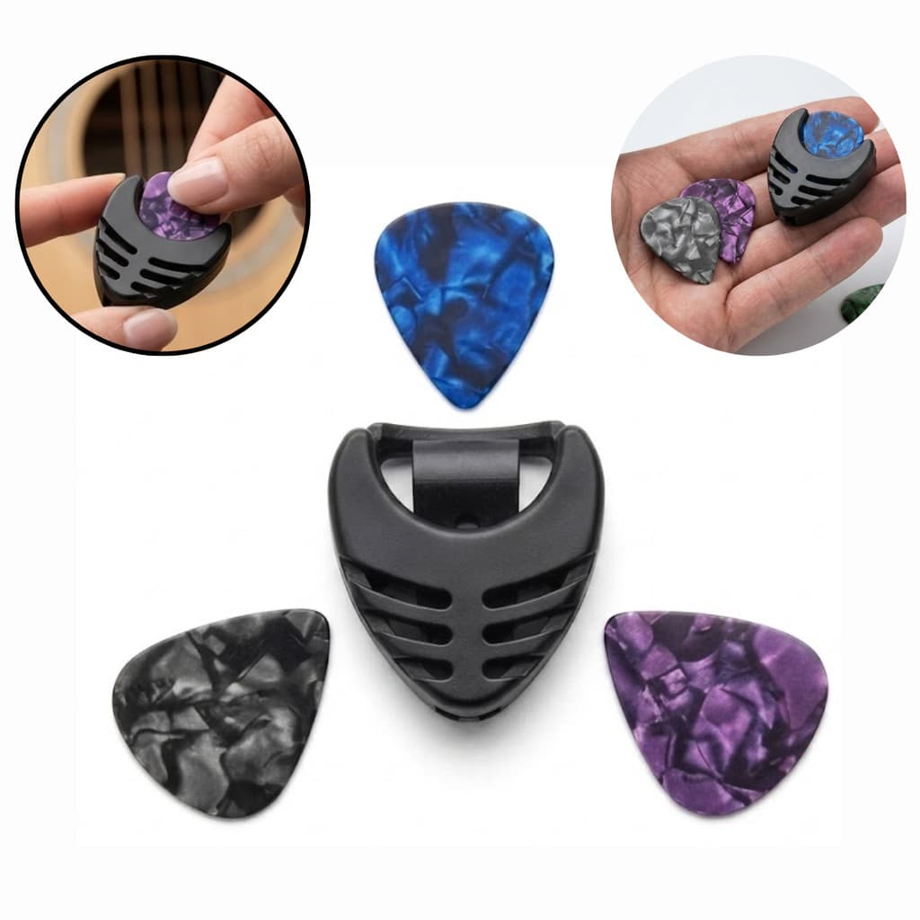Kit Porta Palhetas para Violão e Guitarra + Palhetas Premium