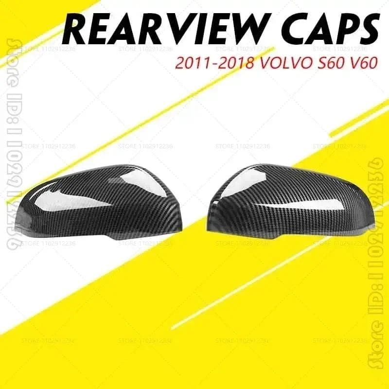 Para 2011-2018 VOLVO S60 Cross Country Inscrição V60 Carbono Espelho Lateral Capa Tampas Retrovisores 31402628 31402636p