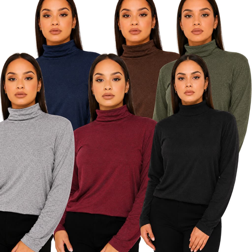 Blusa Feminina Gola Alta Cacharrel Manga Longa Lãzinha Moda Inverno