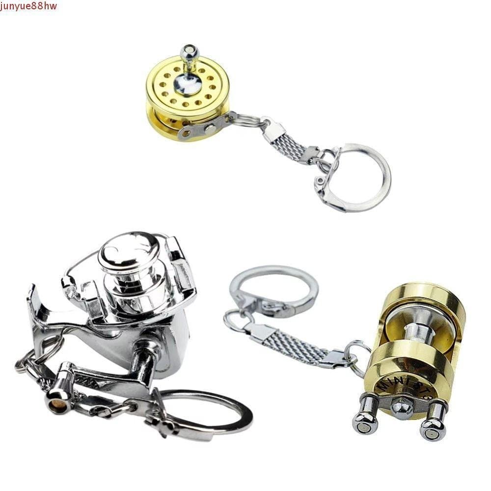 Chaveiro De Roda De Peixe JUNYUE , Carretel De Mosca Com Decoração De Bolsa Em Miniatura , Pingente Delicado Giratório