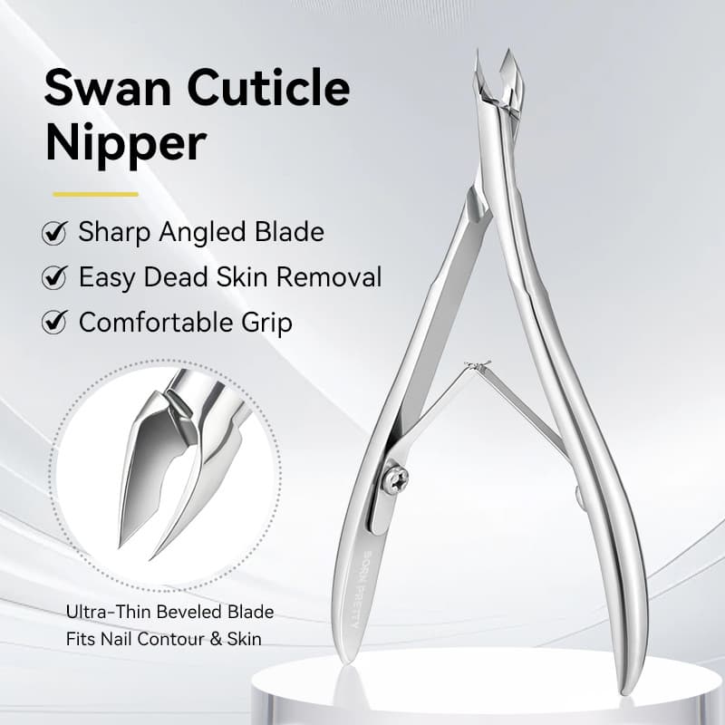 1 Peça Pinça De Cutícula De Cisne , Lâmina Angular Afiada , Remoção Fácil De Pele Morta , Aderência Confortável