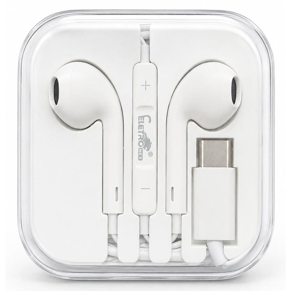 Fone De Ouvido Tipo c Compatível com iPhone 15 Pro 16 17 Galaxy S21 S22 S24 Ultra A50 A71
