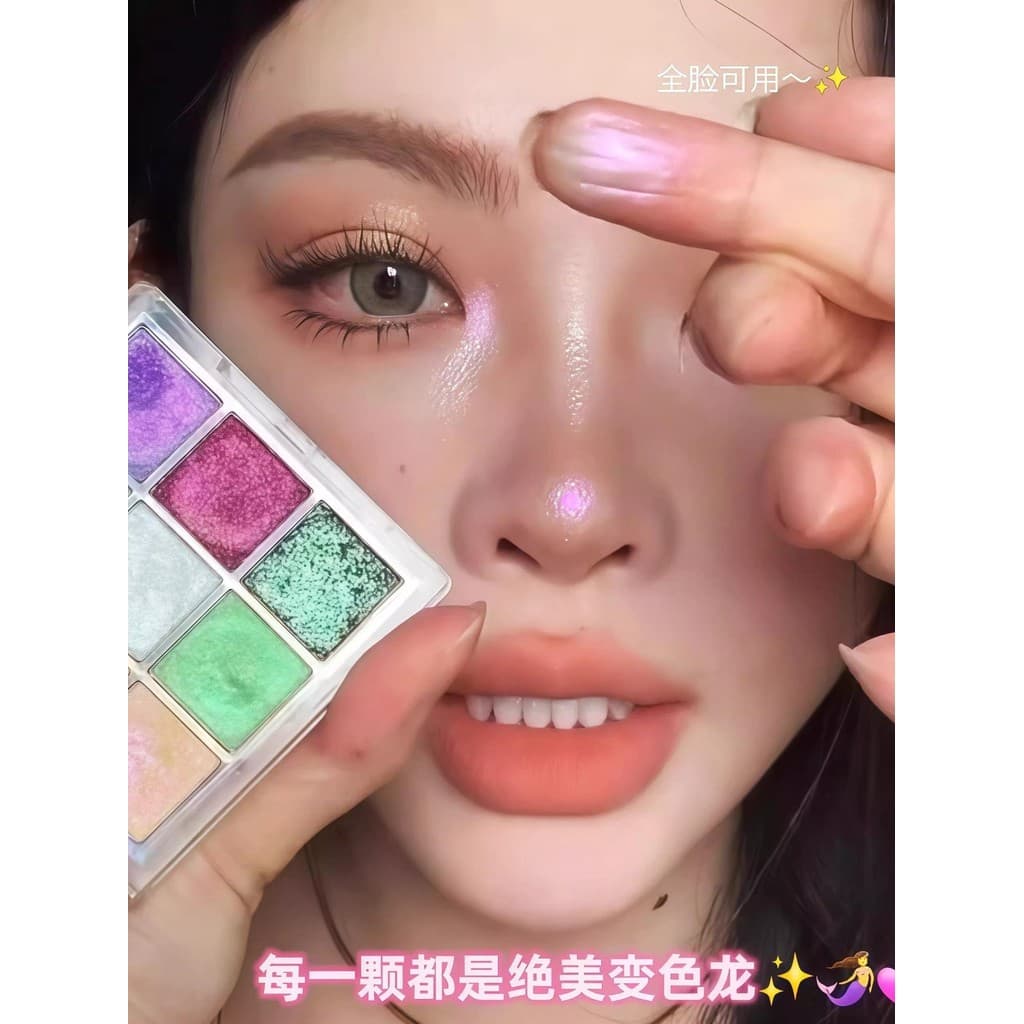 Este Flash camaleão é Taimei picante!Sombra de nove cores camaleão bola brilho fosco verão laranja paleta de sombras