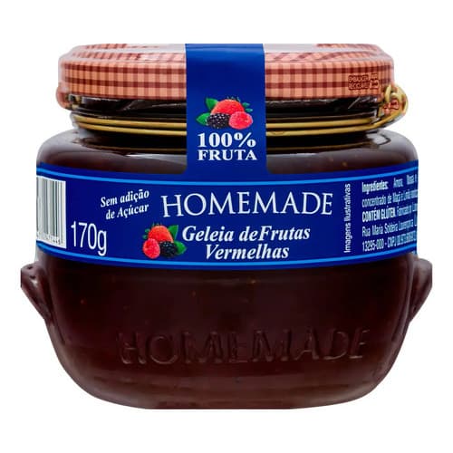 Geleia 100% Fruta Frutas Vermelhas Homemade 170g Reserva Especial