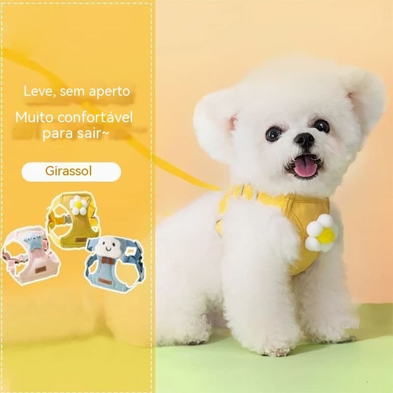 Colar de arnês de cão para cães pequenos e médios com colete confortável