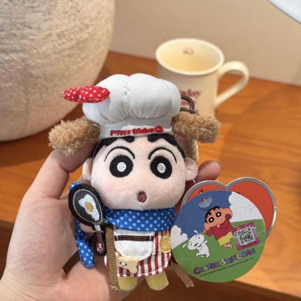 Bonito Chef Nohara Shinnosuke acessórios de boneca de pelúcia mochila removível saco ornamentos acessórios