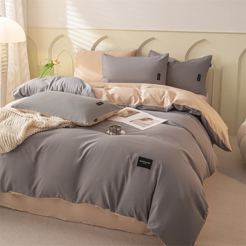 Ins estilo nórdico luz luxo totalmente lavado algodão conjunto de quatro peças cama primavera verão dormitório cor sólid