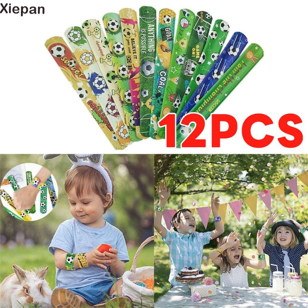 XIEPAN 12PCS Pulseiras De Bofetadas , Futebol Com Padrão De Brinquedos Infantis Suprimentos Para Festas