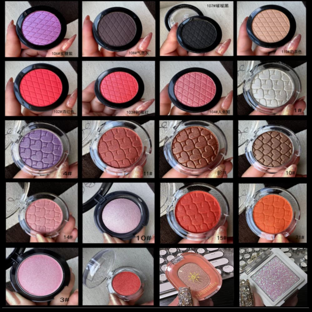 Sombra monocromática de alto brilho branco rosa roxo azul vinho vermelho prata champanhe bronze bronze marrom vermelho s