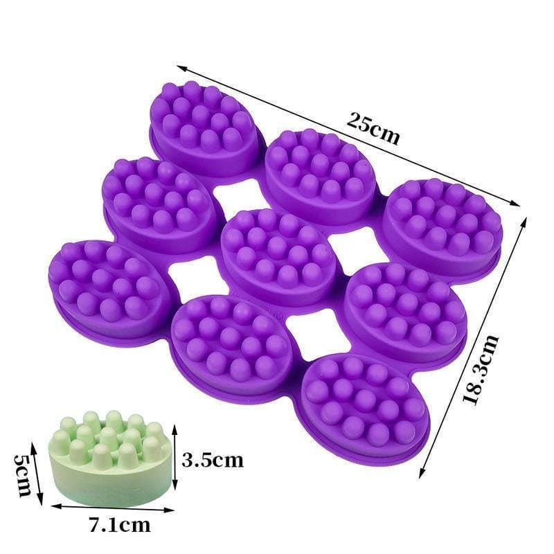 Molde de Silicone 3D para Sabonete, Ferramenta de Massagem, Ferramenta Artesanal, Molde Oval para Spa, Acessórios para A