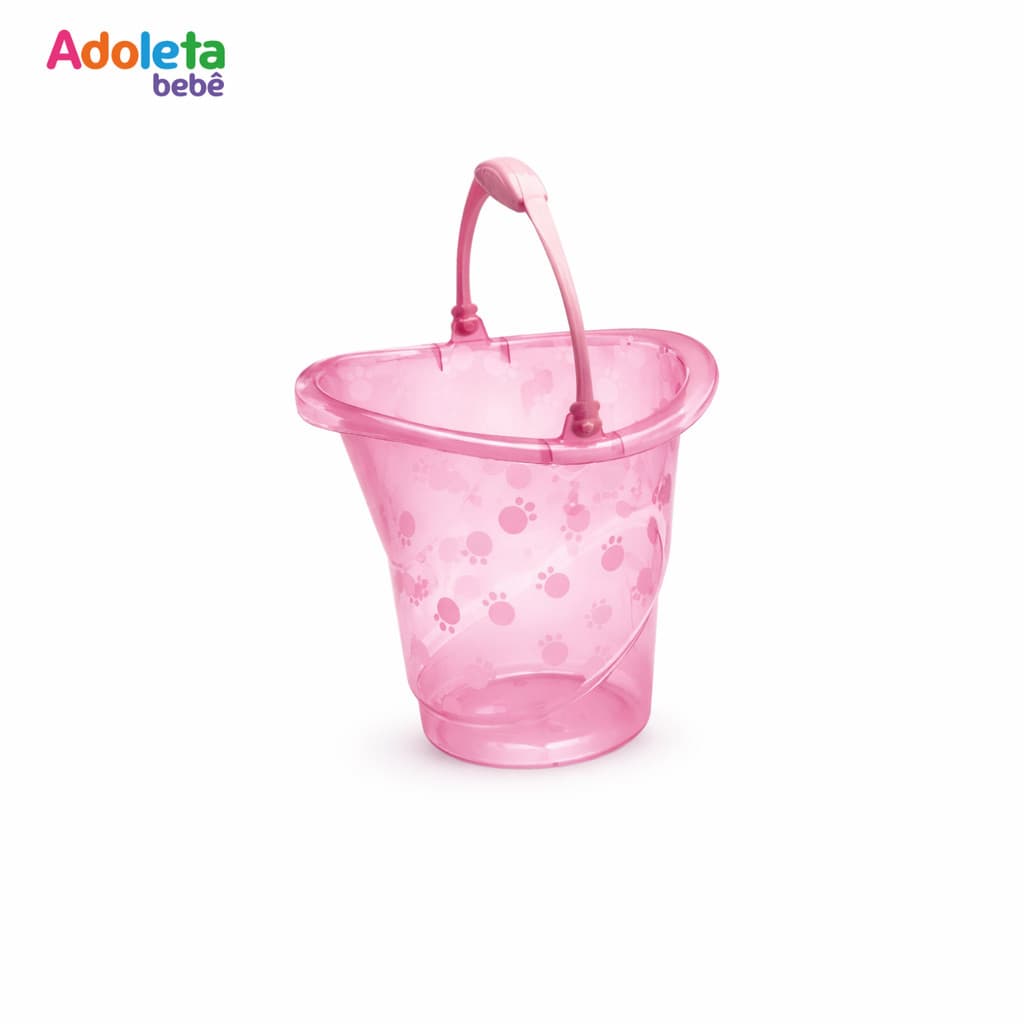 Balde Infantil Cajovil Adoleta | Rosa Transparente | 13 Litros | Brincadeiras ou Uso Doméstico