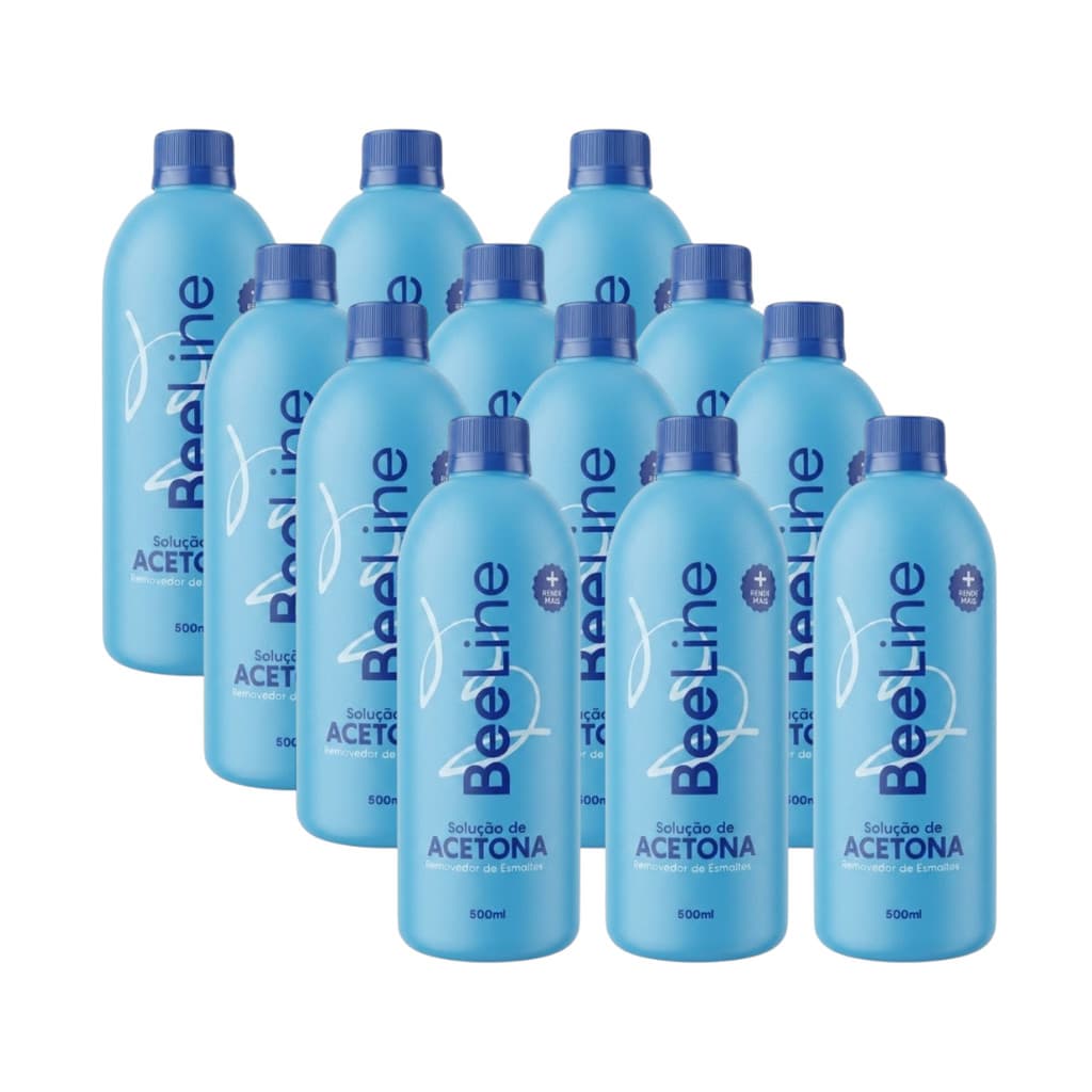 KIT Removedor de Esmalte a base de acetona Bee Line 500ml (12 unidades)