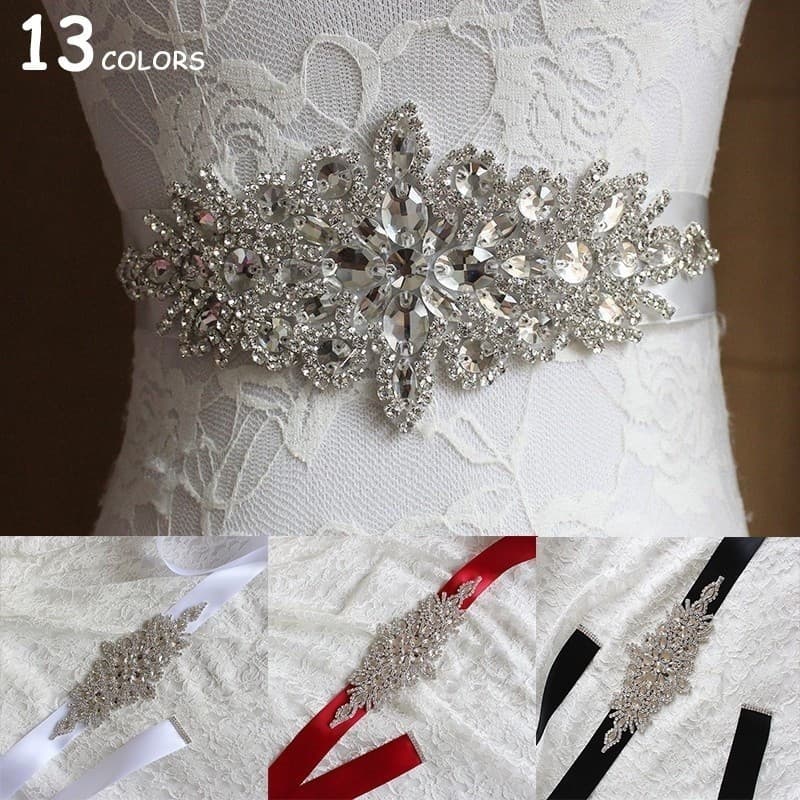 Luxuoso Strass Diamante Cristal Cinto De Casamento Artesanal Acessórios De Vestido Feminino GM076 DSR8 N4U0