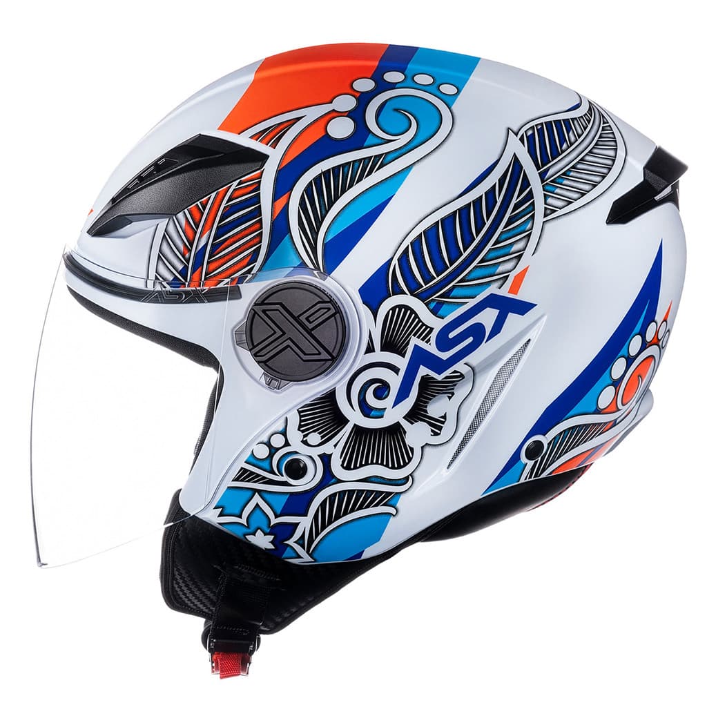 Capacete Moto Aberto City Air Flowers Unissex Seguro Viseira Cristal