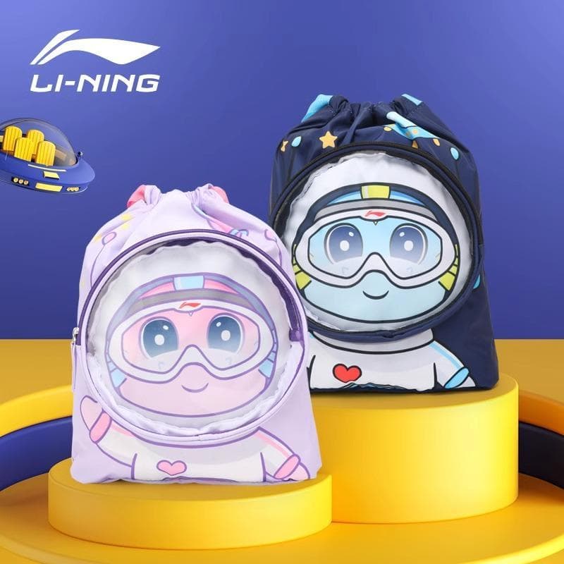 Li Ning saco de natação das crianças à prova dwaterproof água saco esportes meninos equipamentos mochila feminino seco m