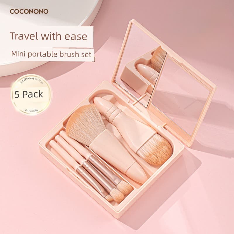 pincel maquiagem kit pincel maquiagem Mini caixa portátil 5 peças de pincel de maquiagem para viagem conjunto completo c