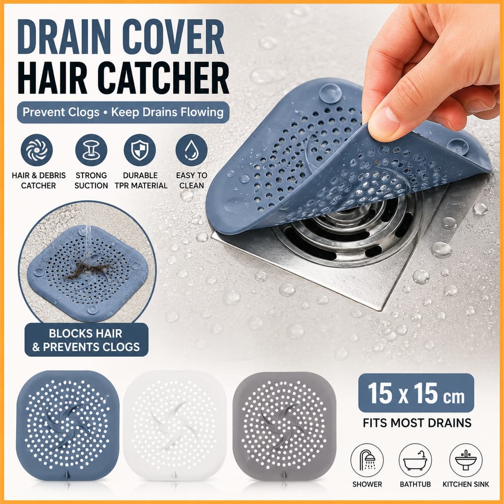 Tampa De Drenagem Coletor De Cabelo Pia De Chuveiro Filtro De Banheira Com Ventosas Material Tpr Fácil Limpeza Banheiro