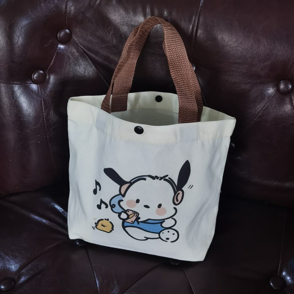 Enviar 4 Mini tamanhos pequenos com botão de pressão Bolsa de lona Sacola Sacola Lancheira