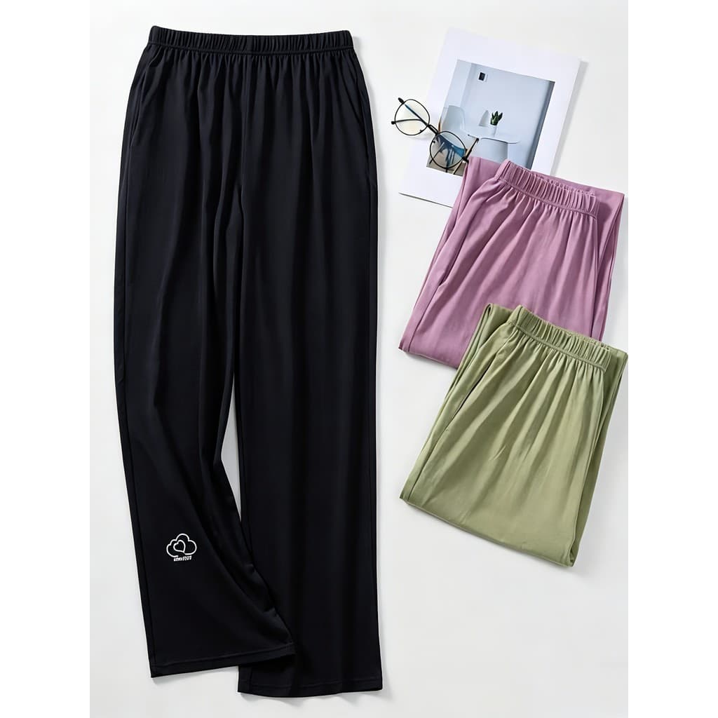 100% algodão calças de pijama femininas calças de verão tamanho grande preto exterior usar perna larga estilo fino algod