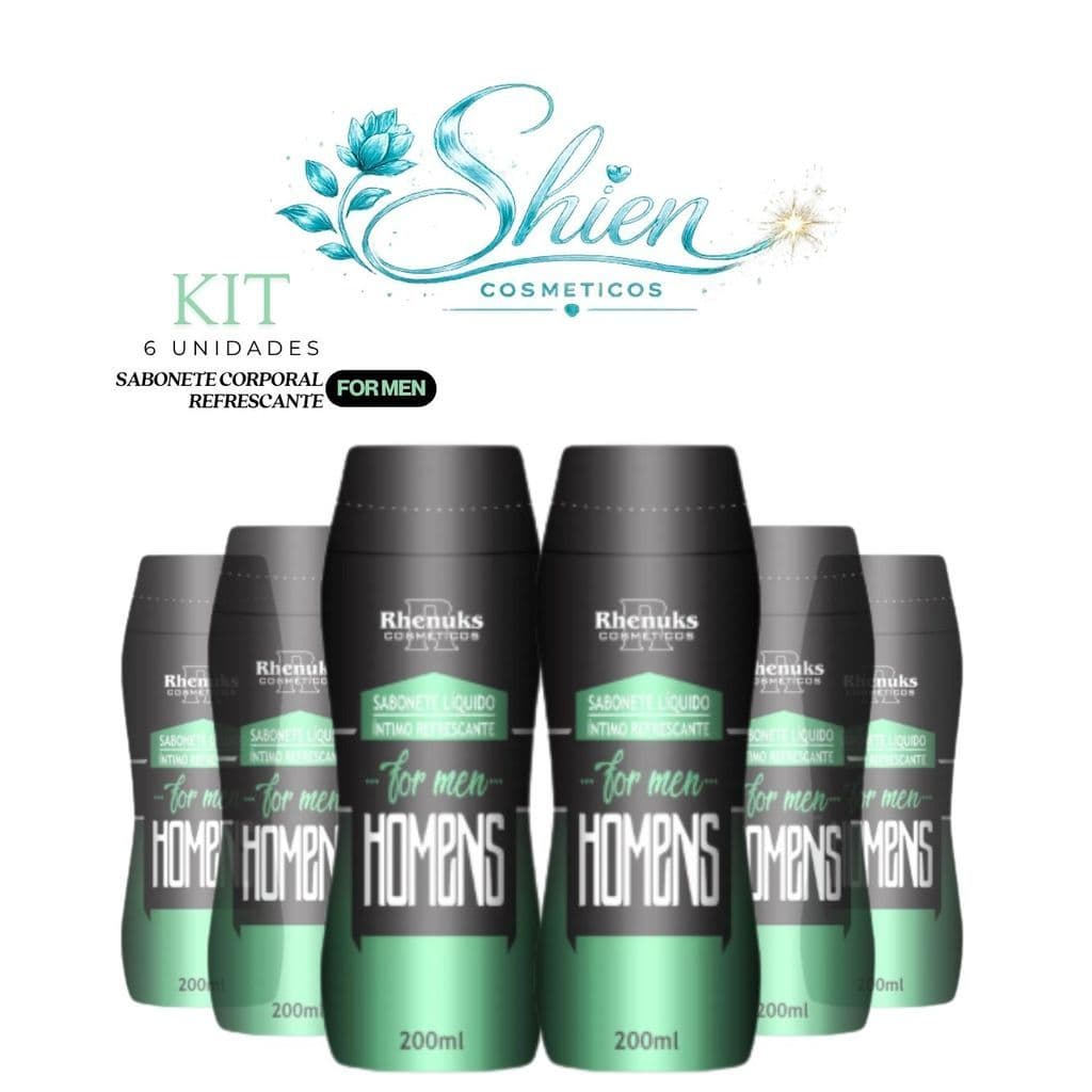 Kit 6 Unidades Sabonete Líquido Íntimo Refrescante For Men 200Ml Rhenuks (Afilhado)