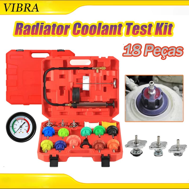 18 Pieces Common Sealed Radiator Cooling Test Kit Detecção De Vazamentos No automóveis