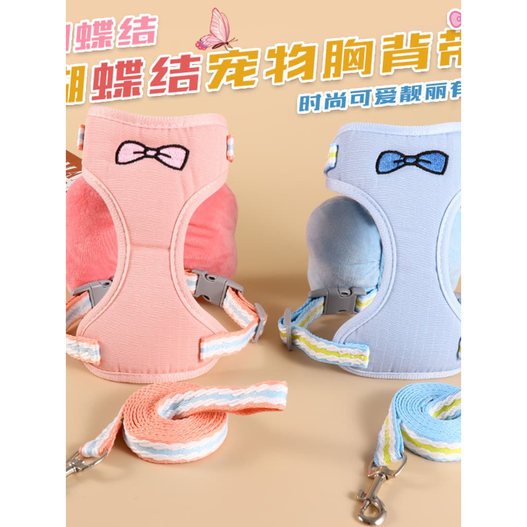 Cão tração corda colete estilo arco Pet Teddy Bichon cinta peito pequeno cão quebra-livre cão andando corda