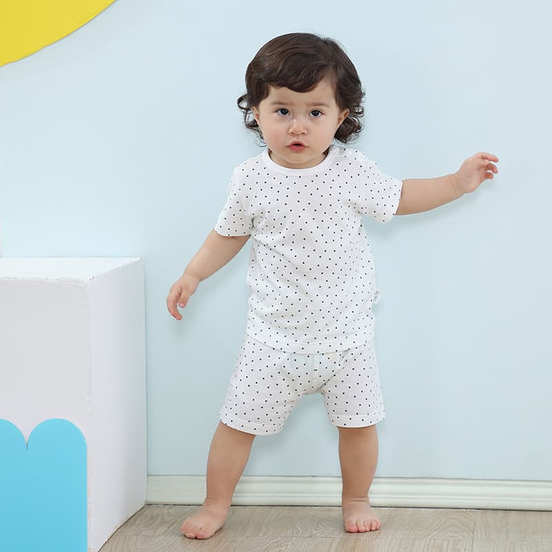 Conjunto de Shorts de manga curta para bebês, verão, algodão fino, 3-6-12 meses, pijama de verão para bebês, roupa de ca