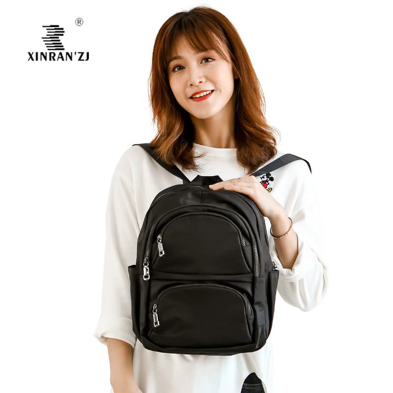 Multi-zíper bolso senhoras mochila Casual engrossado à prova dwaterproof água jovem estudante mochila saco de viagem de