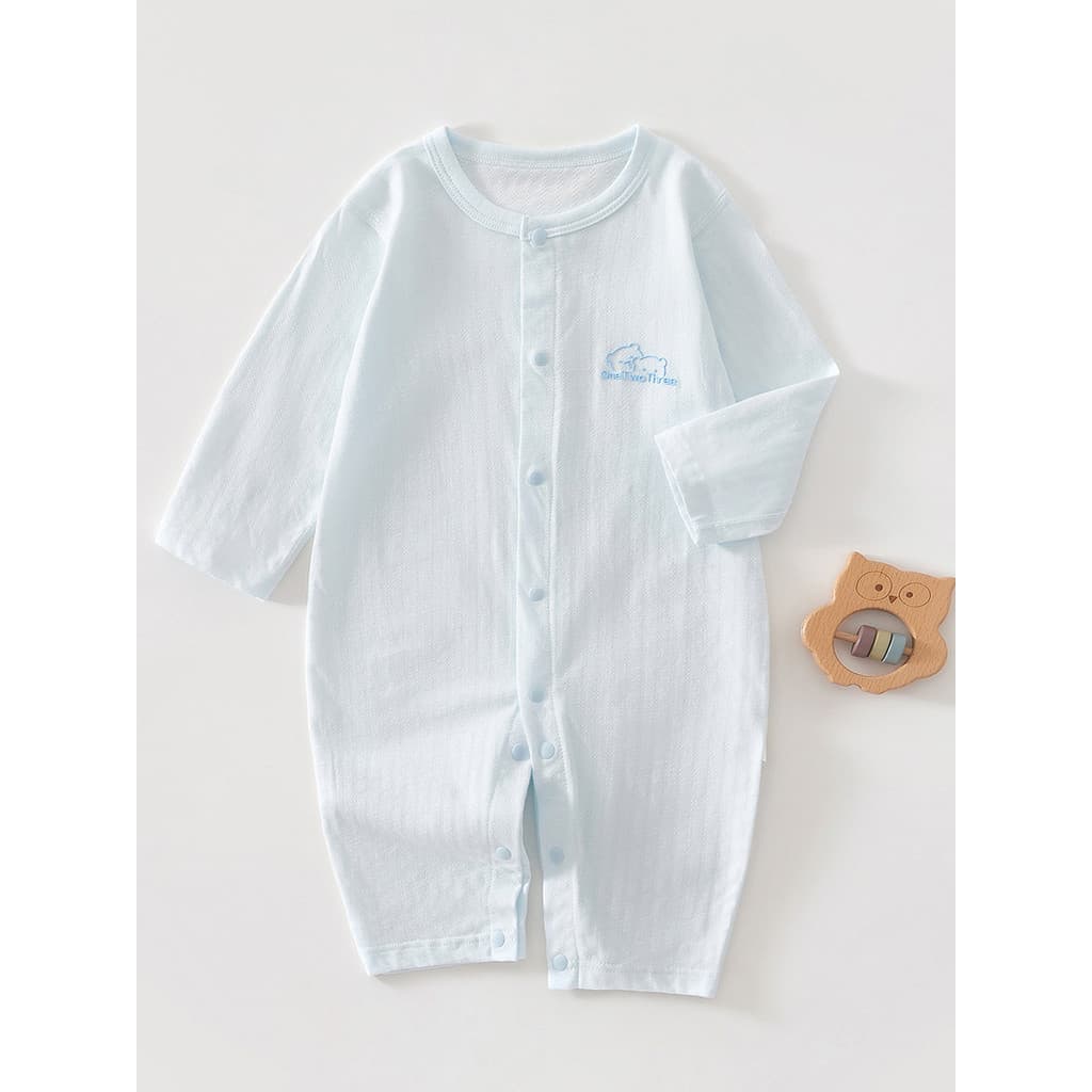 Macacão de bebê primavera verão manga comprida roupas de ar condicionado puro algodão fino recém-nascido roupas da crian
