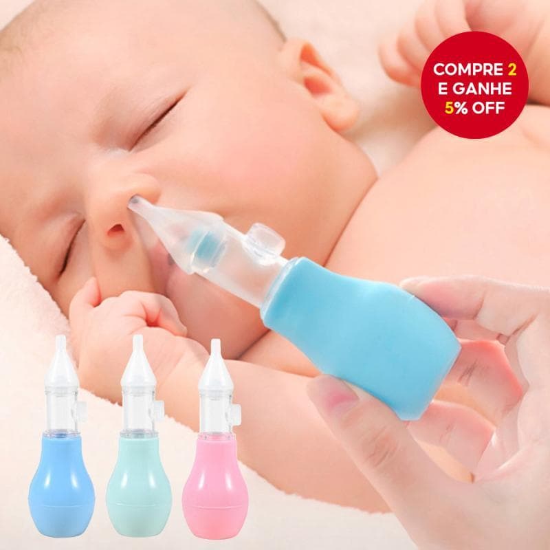 Aspirador nasal de silicone para bebê, limpador nasal antirrefluxo para bebês
