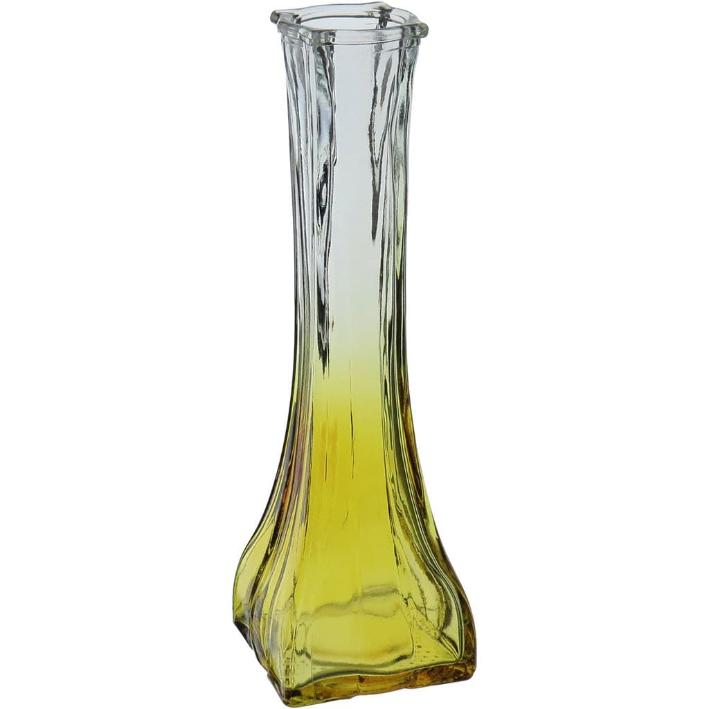 Vaso Decorativo Enfeite Planta Floreiro Vidro 20x6x6cm Amarelo Flores Suculenta Sala Jardim Casa