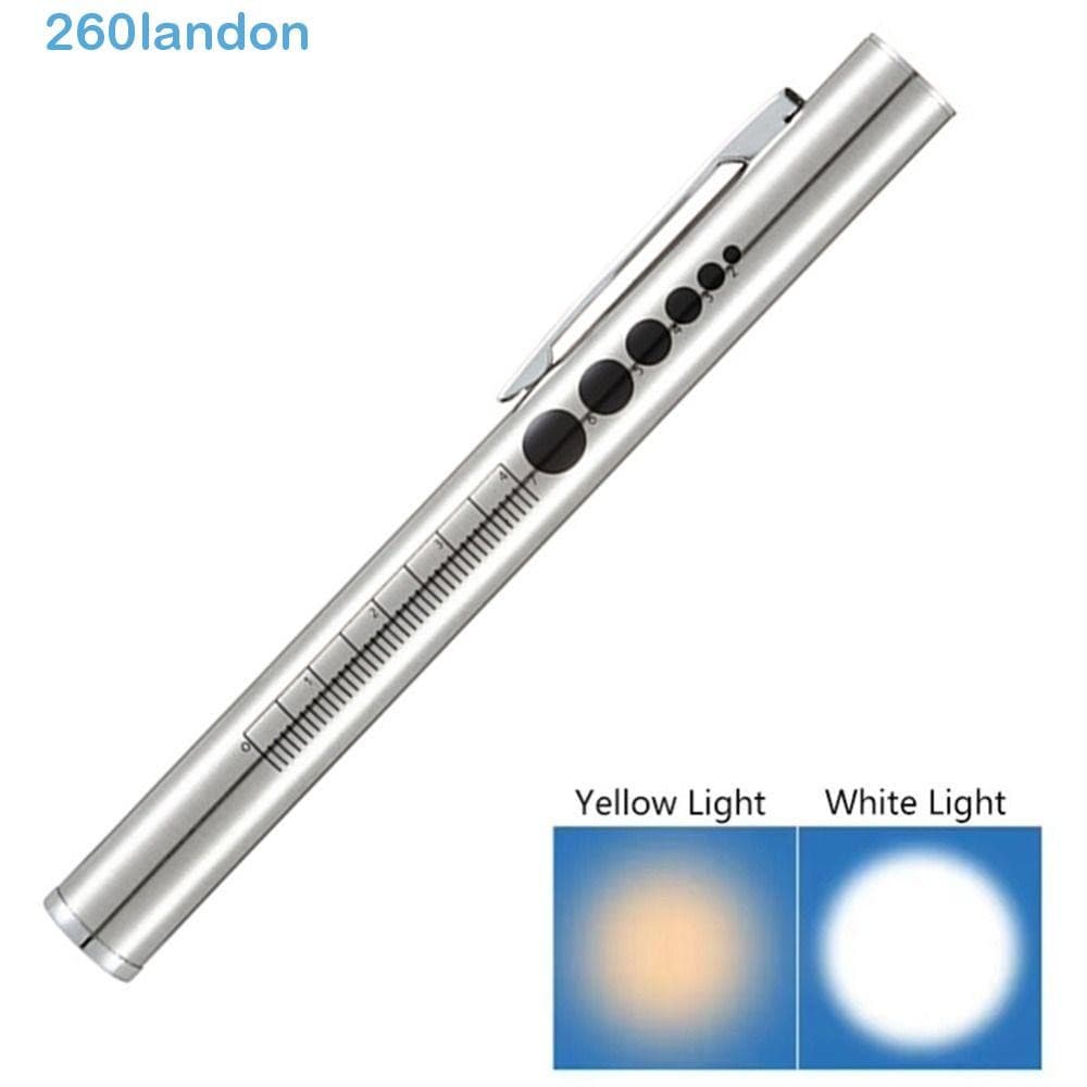 LANDON Mini Luz De Caneta LED , Lanterna De Enfermagem Multifuncional De Aço Inoxidável , Com Lâmpada Dupla Tocha