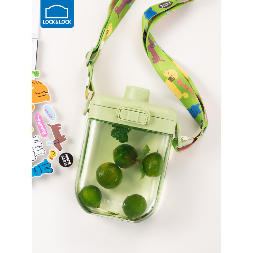 Lock & lock copo de palha crianças copo de água bonito meninas escola dedicado plástico de alto valor quadrado verão cop