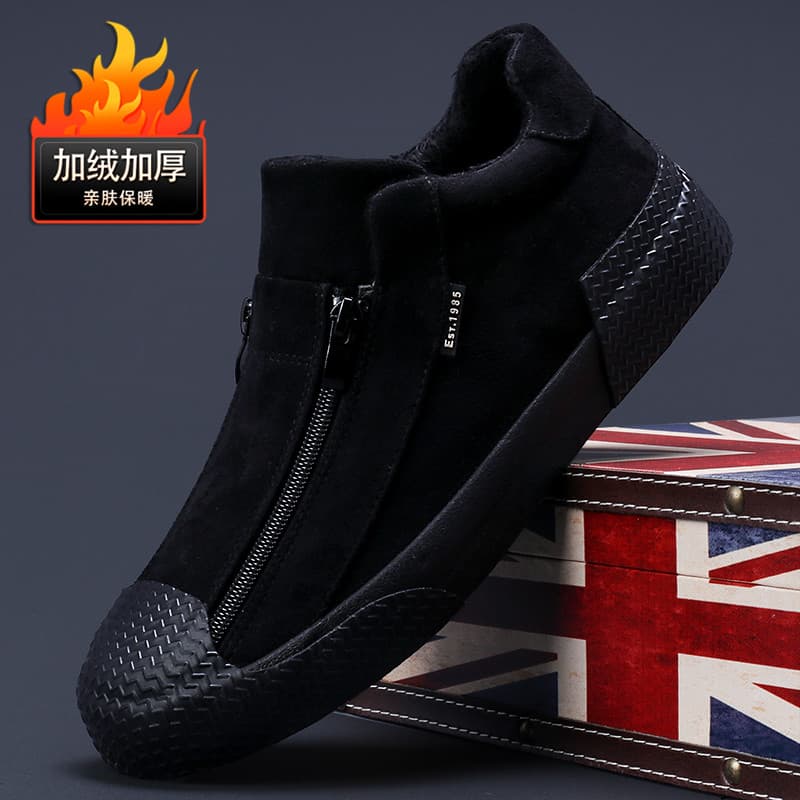 Novo estilo 2025 sapatos masculinos de inverno moda All-Match sapatos da moda masculino velo-velo sapatos de algodão que