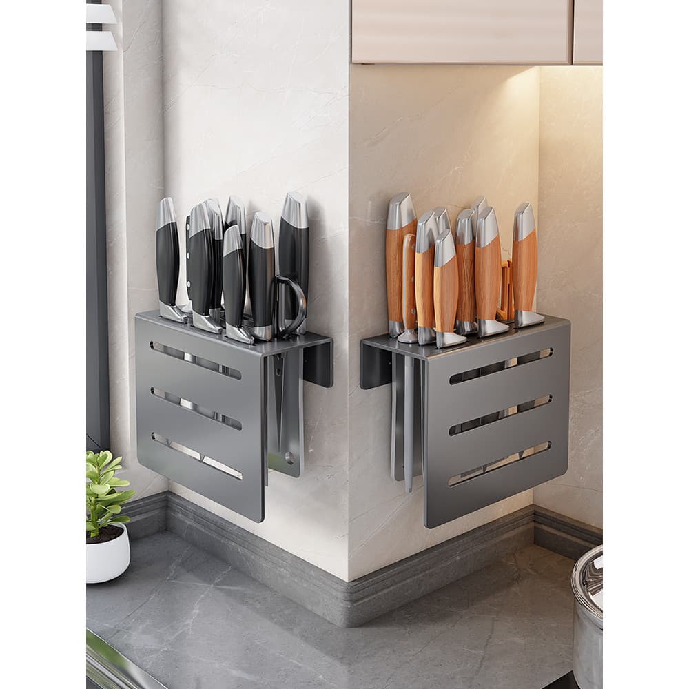 Cozinha de aço inoxidável faca Rack prateleira doméstica multifuncional ventilação Anti-mofo faca de cozinha prateleira