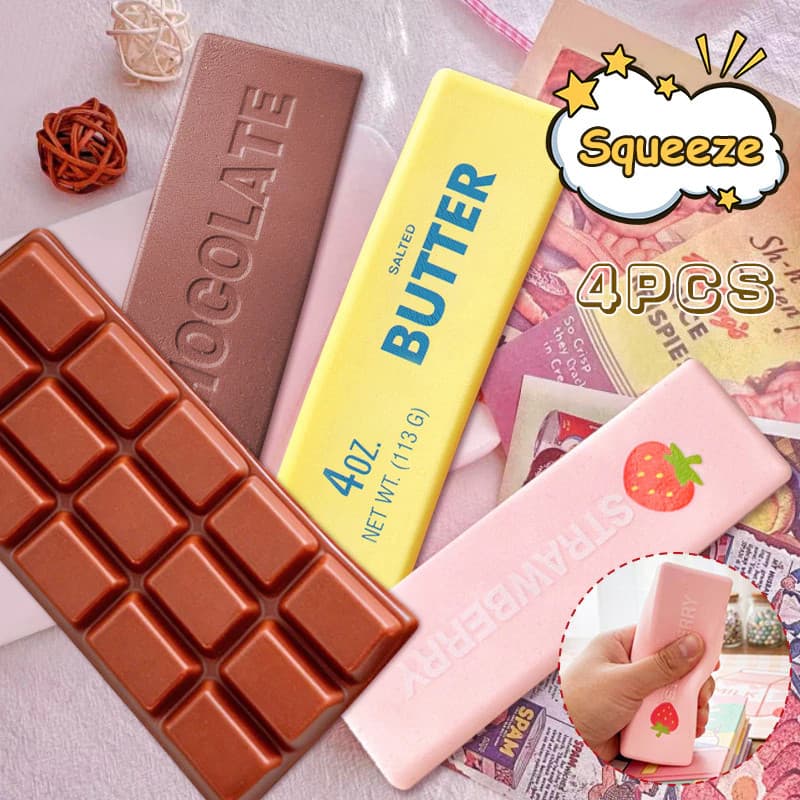 squishy De Manteiga Divertido Lento Subindo Taba Queijo Morango Chocolate Bola De Estresse Alívio Do Brinquedos Fidget