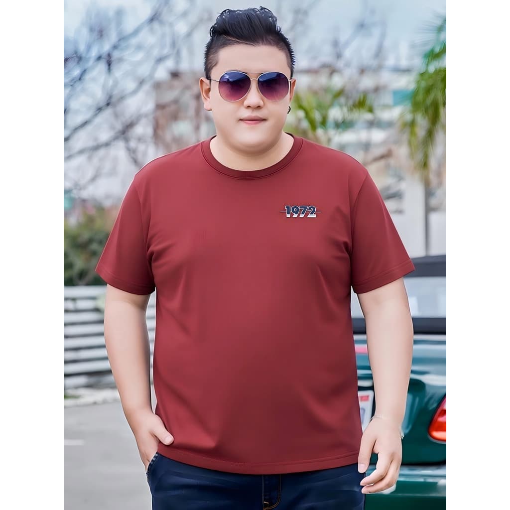 Camiseta masculina Casual de algodão de manga curta, tamanho grande, estilo simples, gola redonda, chave baixa exclusiva