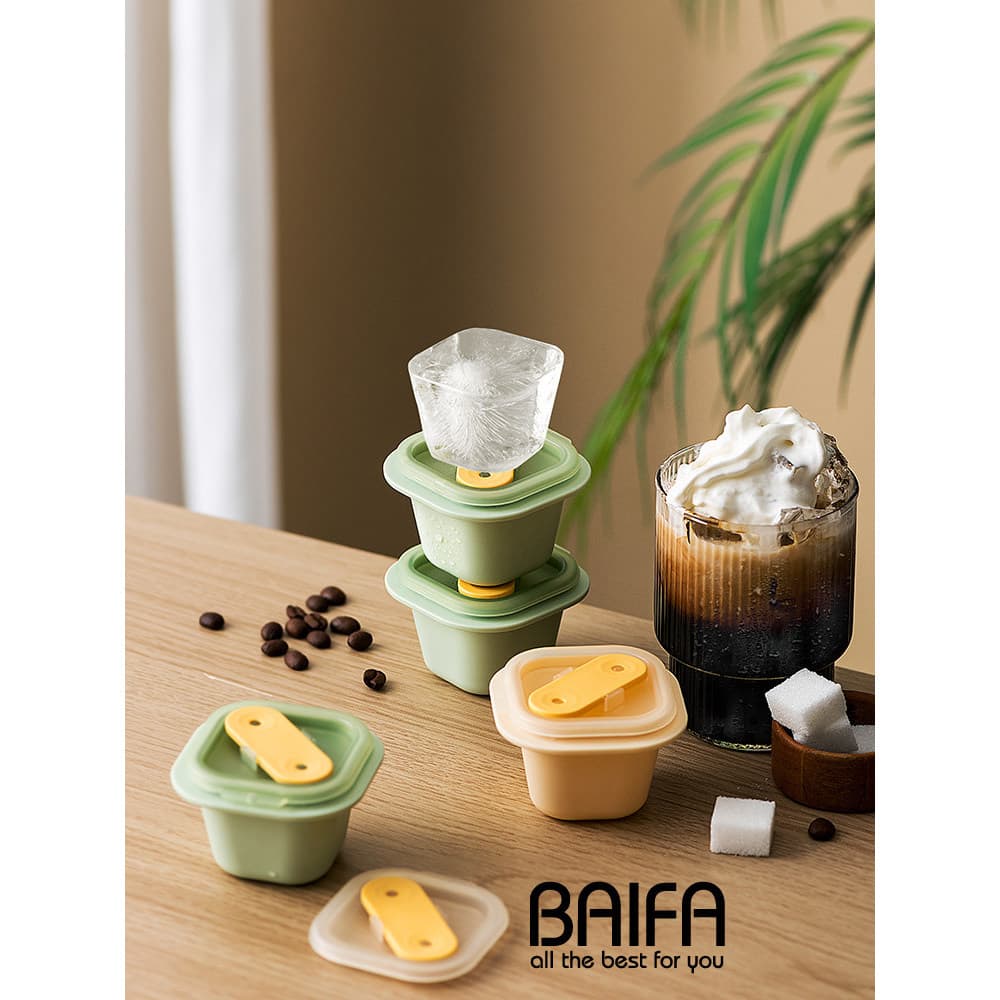 Molde de cubo de gelo de grau alimentício, bandeja de picolé de Silicone, suplemento alimentar para bebê, bandeja para F