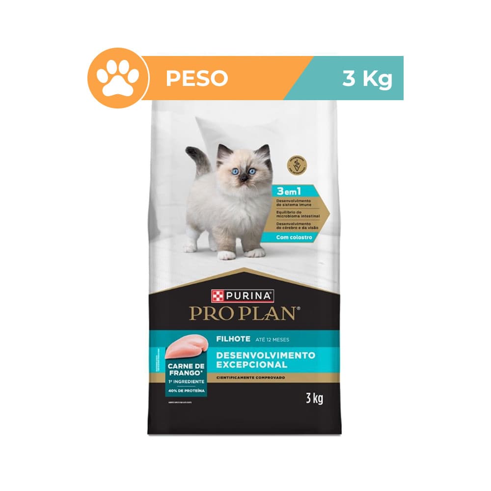 Ração Pro Plan Frango Filhotes Gatos 3kg Purina