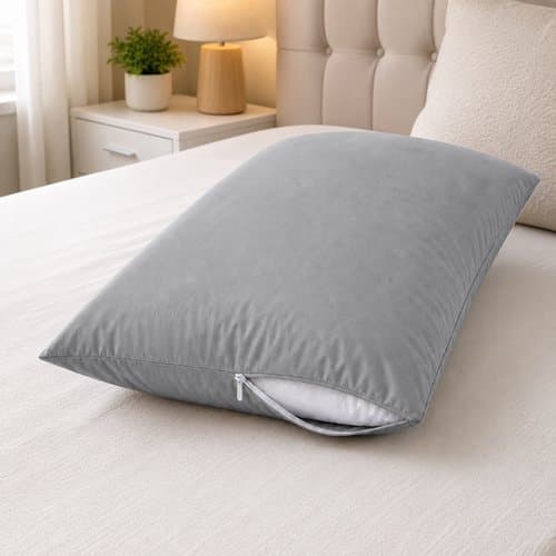 Capa Travesseiro Zíper Proteção Conforto Durabilidade Cinza Decoração