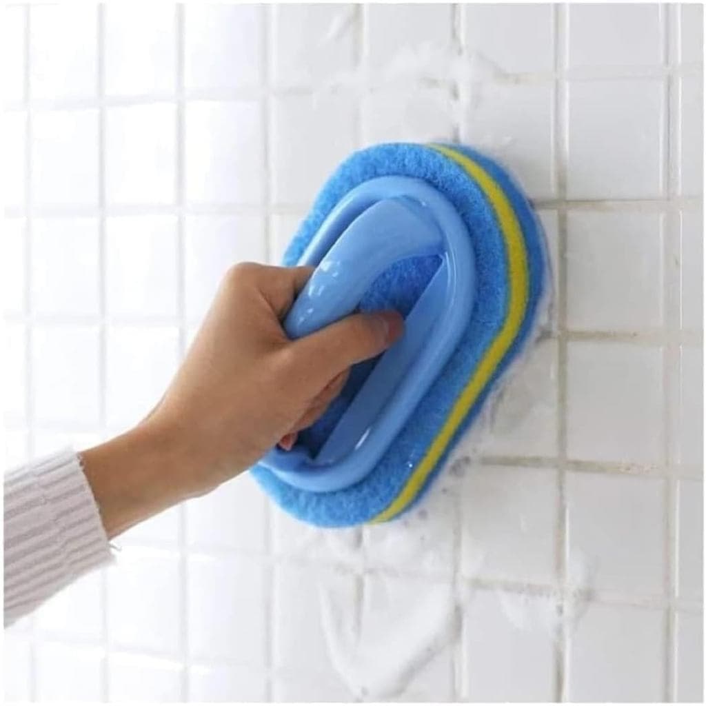 Escova de Limpeza para Banheiro, Cozinha, Banheira, Vaso Sanitário, Esponja Multiuso para Chuveiro com Cabo Ergonômico