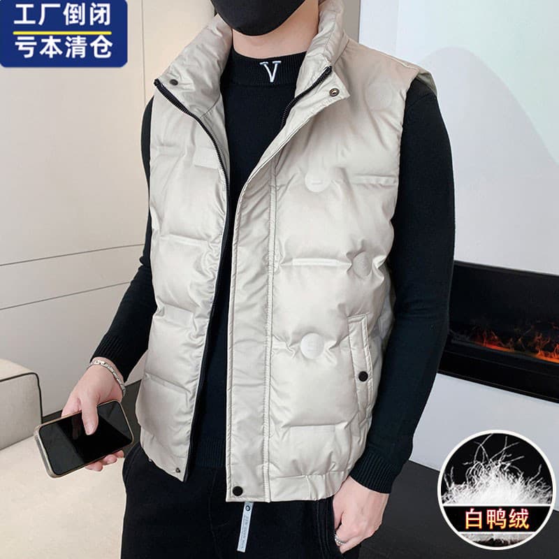 Colete de desgaste exterior colete exterior novo estilo colete jaqueta para baixo masculino 2025 outono inverno colete q
