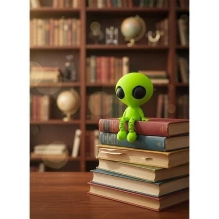 Alien Bebê Articulado Neon – Decoração Geek Gamer e Colecionável