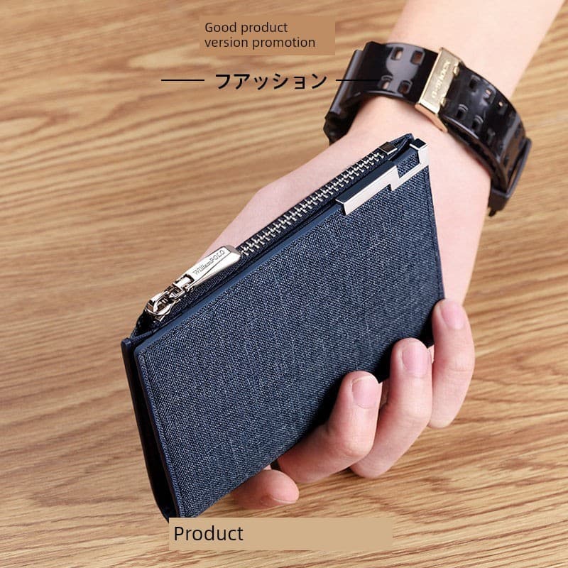 carteira masculina com ziper carteira masculina 2026 novo estilo carteira masculina curta lona única carteira criativa j