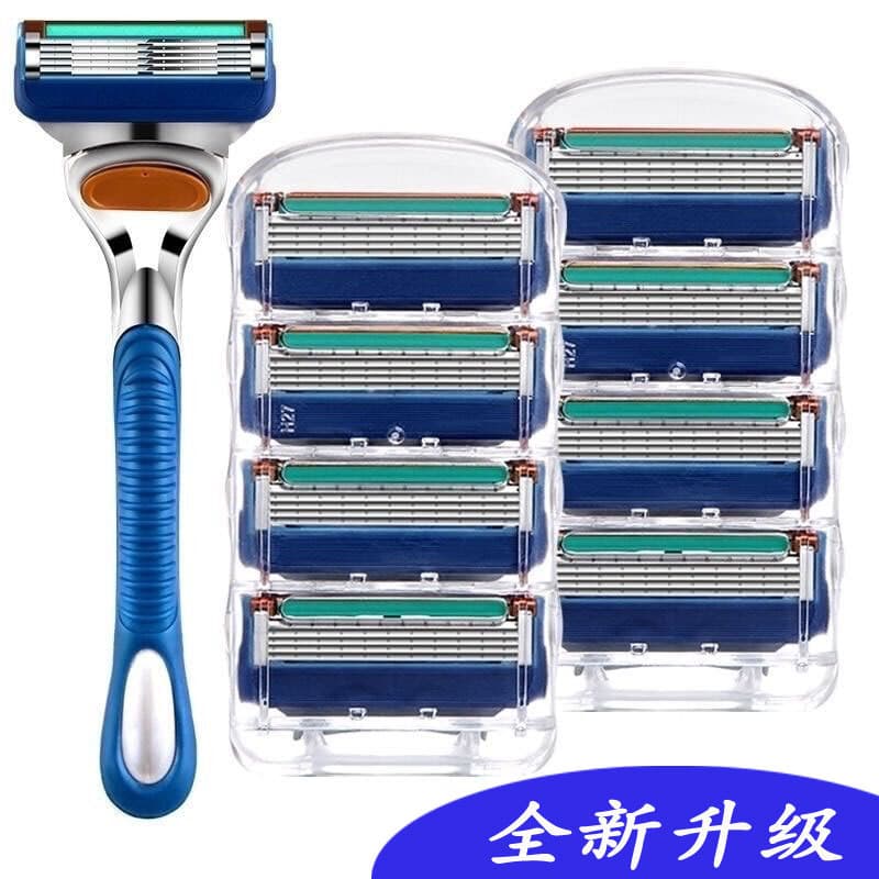 Lâmina de barbear Manual importada Universal, 5 lâminas, lâmina de barbear masculina de 5 camadas, suporte de lâmina de