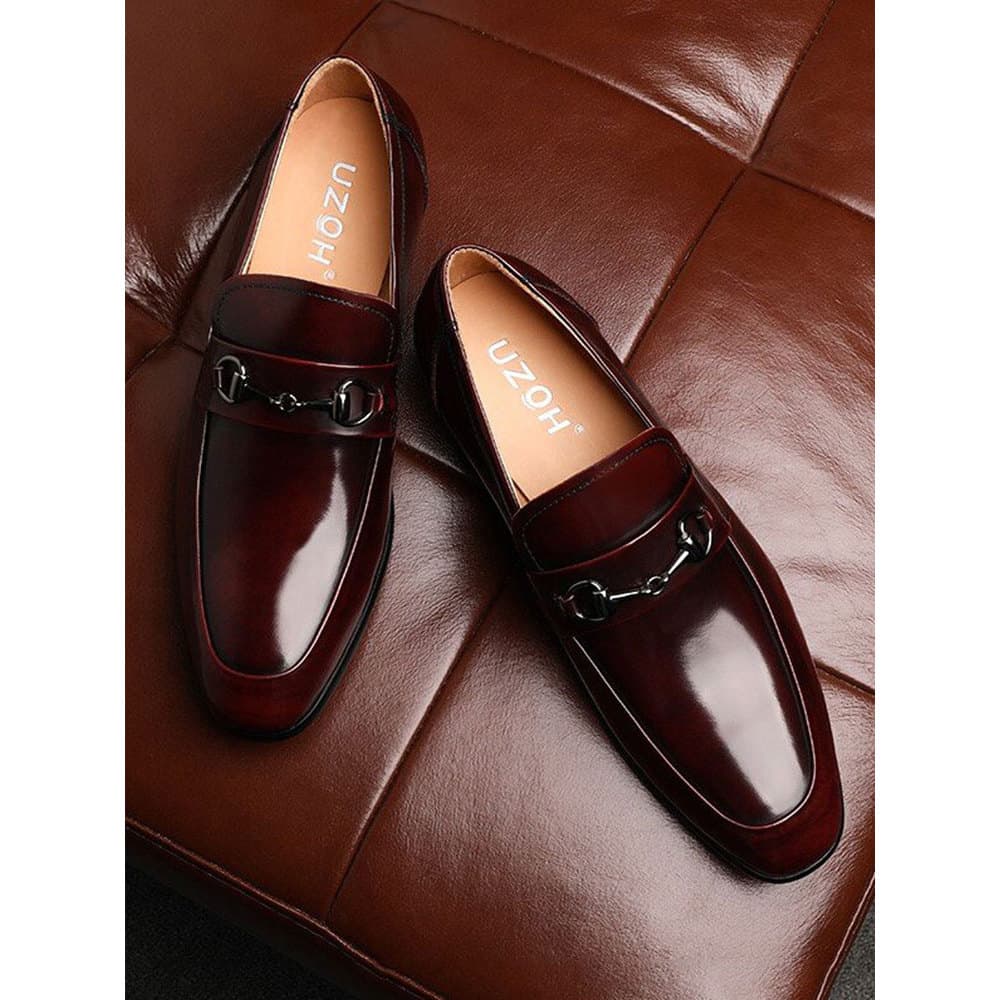 Sapatos masculinos de couro estilo britânico, roupa Formal de negócios, couro genuíno, capa Casual, mocassins masculinos